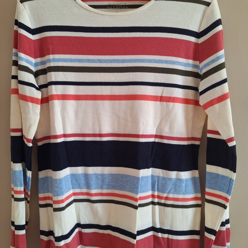 Talbots Multicolor Striped Long Sleeve Tee